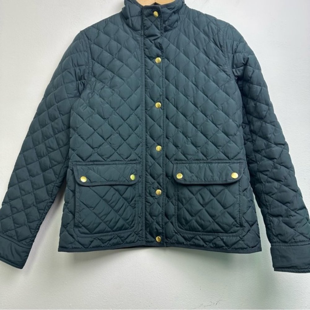 J. Crew Quilted Down Filled Zip Button Jacket Siz… - image 4